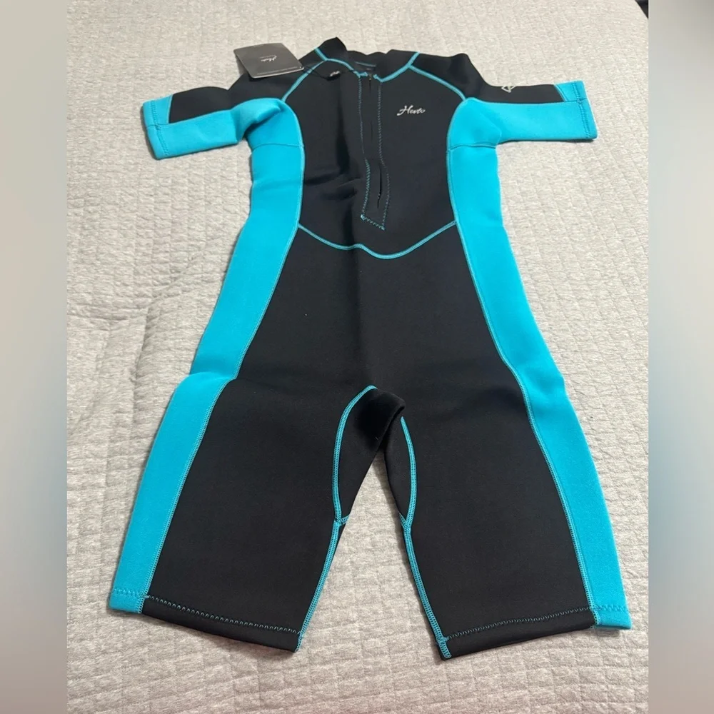 Hevto Kids Wetsuit Shorty for Boys 2mm Neoprene Thermal Front Zip Size 13 - Picture 6 of 8